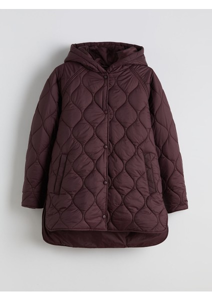 Yeni Sezon Kapüşonlu Kapitone Oversize Kadın Şişme Mont