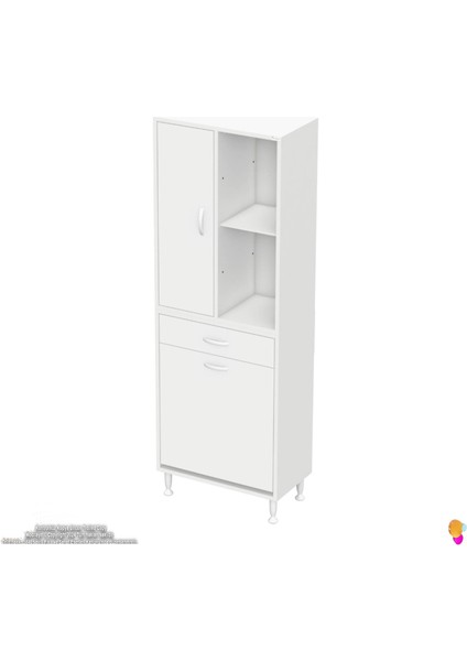 Kayra 1 Çekmeceli Banyo Dolabı, 1 Göz Sepet, Tek Kapak, 4 Raf Dar Alan Banyo Dolabı 60x173x32,5 cm fiyatları