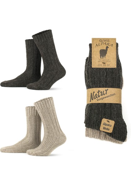 Alpaka Yünlü Termal Kışlık Kalın Çorap 3094