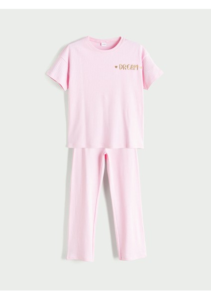 Yeni Sezon Bisiklet Yaka Kız Çocuk Pijama Takımı