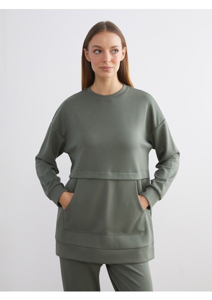 Yeni Sezon Bisiklet Yaka Kadın Sweatshirt Tunik modelleri