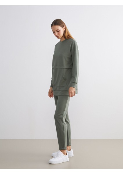 Yeni Sezon Bisiklet Yaka Kadın Sweatshirt Tunik indirimleri