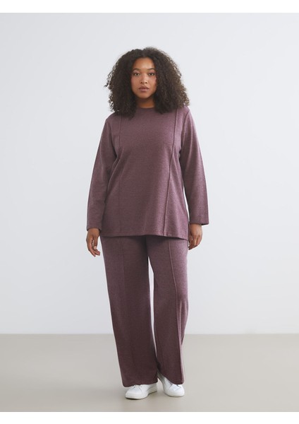 Yeni Sezon Büyük Beden Bisiklet Yaka Kadın Sweatshirt Tunik fırsatları