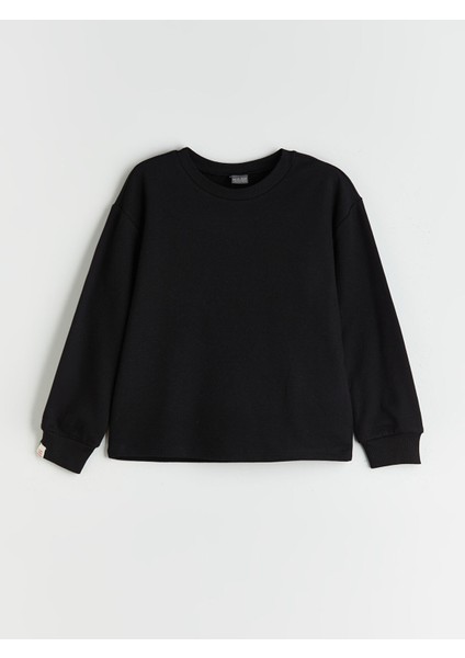 Yeni Sezon Bisiklet Yaka Kız Çocuk Sweatshirt
