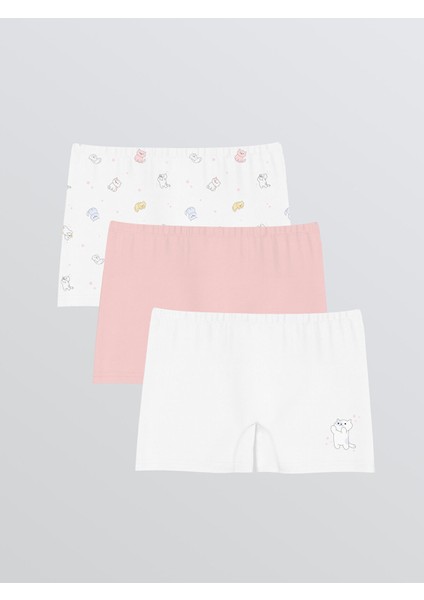 Yeni Sezon Baskılı Kız Çocuk Boxer 3'lü