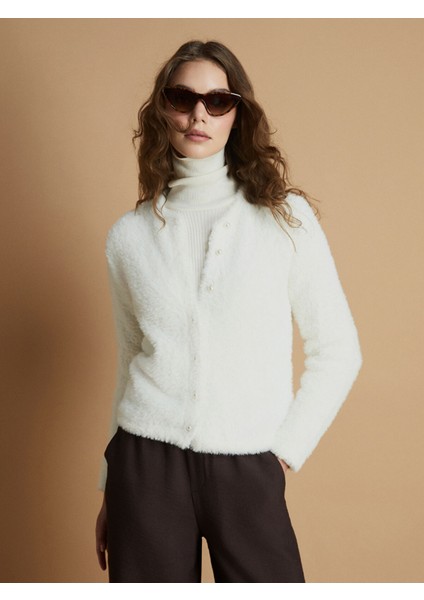 Yeni Sezon Bisiklet Yaka Kadın Triko Hırka