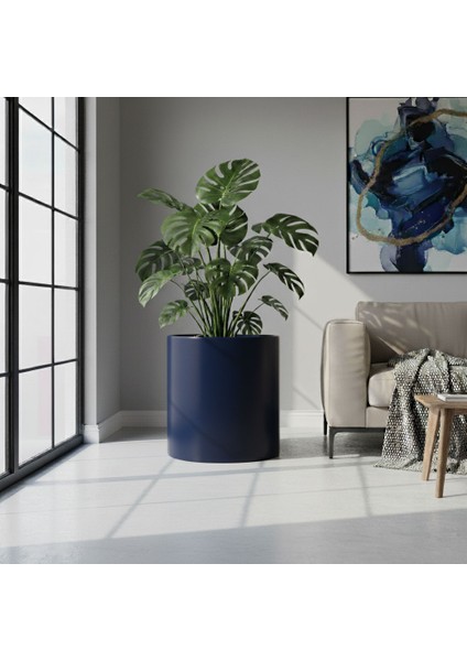 Aura Cylindro Fiber Silindir Saksı 50X40CM Mat Üst Açıklık 34CM
