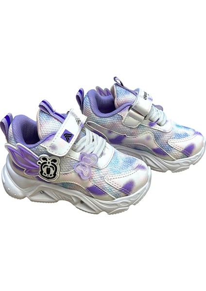 Kelebek Desenli Ortopedik Işıklı Kız Bebek Çocuk Spor Ayakkabı fırsatları