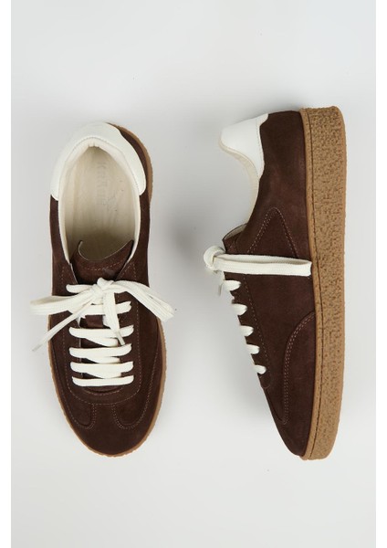 Palminteri 2 Erkek Hakiki Deri Bağcıklı Kahve-Ekru Sneakers