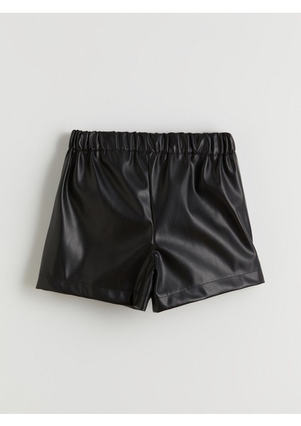 Yeni Sezon Deri Görünümlü Pileli Kız Çocuk Şort Etek modelleri