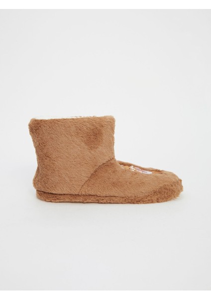 Yeni Sezon Nakışlı Pelüş Kız Çocuk Ev Botu Panduf modelleri