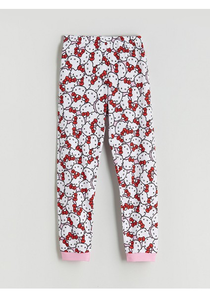Yeni Sezon Beli Lastikli Hello Kitty Baskılı Kız Çocuk Pijama Alt