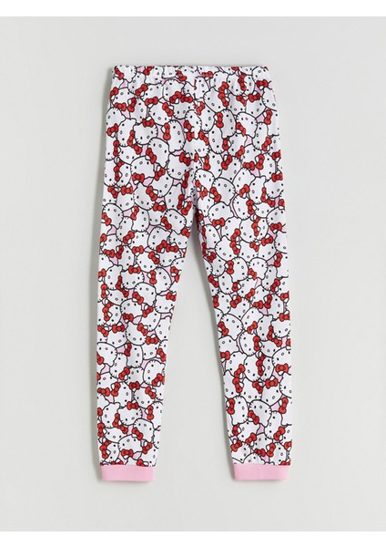 Yeni Sezon Beli Lastikli Hello Kitty Baskılı Kız Çocuk Pijama Alt modelleri