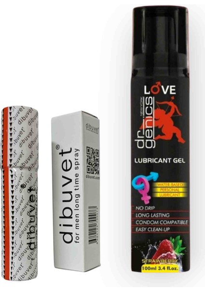 Dibuvet Zaman Uzatan Sprey ve Love Genics Çilekli Lubricant Kayganlaştırıcı Jel