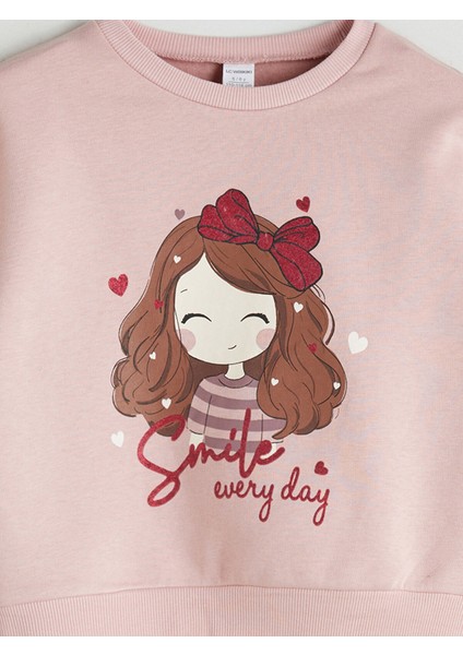 Yeni Sezon Bisiklet Yaka Kız Çocuk Sweatshirt 2'li modelleri
