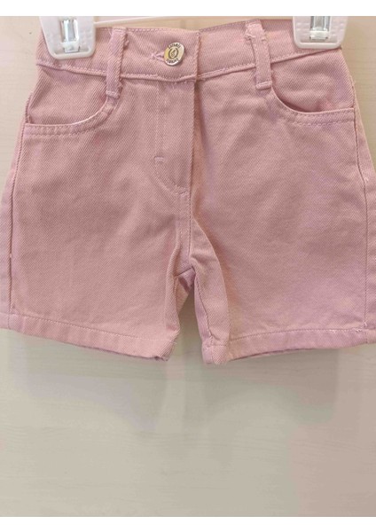 Kız Çocuk Güpürlü Ekru Gömlek Pembe Jean Şort Ikili Alt Üst Takım modelleri