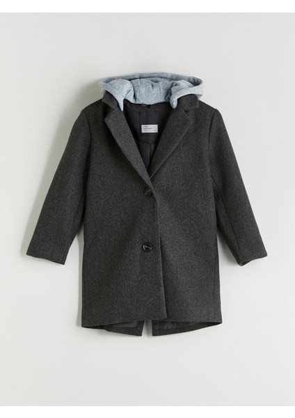 Yeni Sezon Kapüşonlu Kız Çocuk Kaşe Kaban