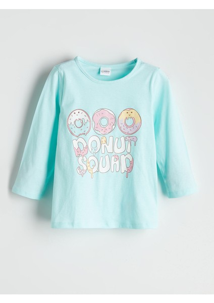 Yeni Sezon Bisiklet Yaka Baskılı Kız Çocuk Pijama Takımı fiyatları