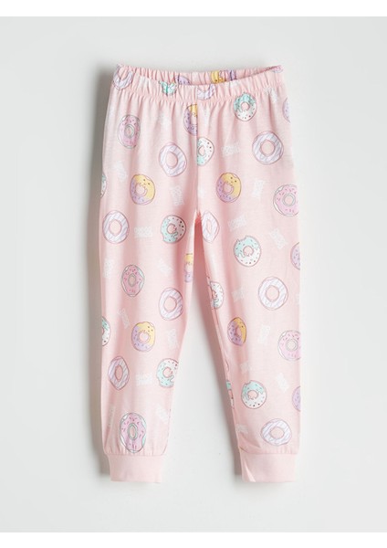 Yeni Sezon Bisiklet Yaka Baskılı Kız Çocuk Pijama Takımı fırsatları