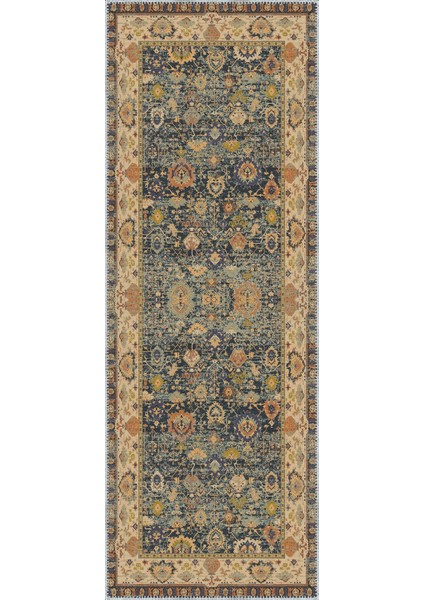 Marti Çerçeveli Bej Polyester ve Pamuklu Yıkanabilir Kaydırmaz Taban Dijital Baskı Halı modelleri