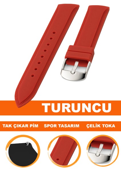 18MM-20MM-22MM-24MM Fossil-Welder-Casio-Seiko-Omega-Armani Saat Uyumlu Silikon Saat Kordonu Kayışı S01A18-18