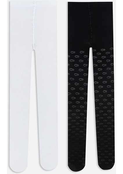 Yeni Sezon Desenli Kız Çocuk Külotlu Çorap 2'li