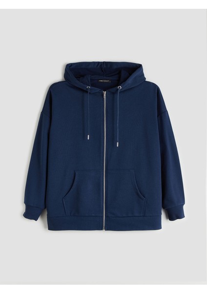 Yeni Sezon Kapüşonlu Oversize Kadın Fermuarlı Sweatshirt indirimleri