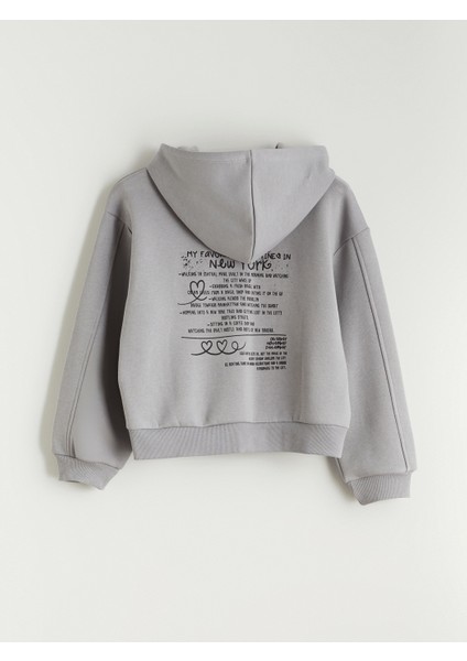 Yeni Sezon Kapüşonlu Kız Çocuk Fermuarlı Sweatshirt