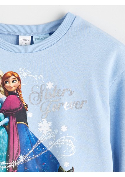 Yeni Sezon Bisiklet Yaka Elsa Baskılı Kız Çocuk Sweatshirt fiyatları