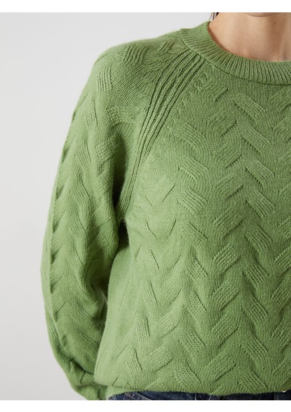 Yeni Sezon Bisiklet Yaka Kendinden Desenli Kadın Triko Kazak modelleri