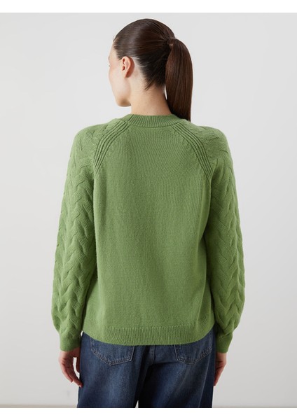 Yeni Sezon Bisiklet Yaka Kendinden Desenli Kadın Triko Kazak fırsatları