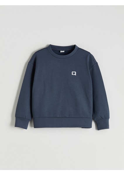 Yeni Sezon Bisiklet Yaka Kız Çocuk Sweatshirt
