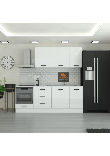 225 cm Mutfak Dolabı Mdf Kapak Tezgah Dahil YRKN225 97