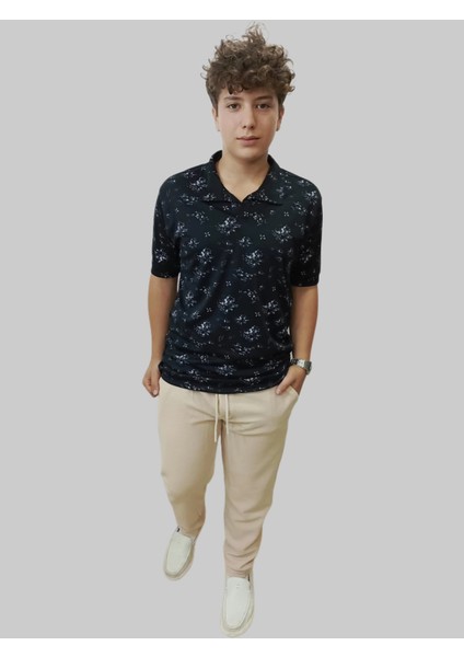 Erkek Battal Beli Lastikli Bağcıklı Çakıl Taşlı Patlı Krem Jogger Pantolon modelleri