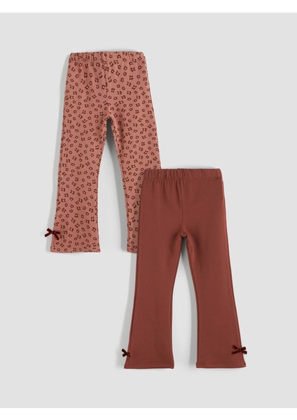 Yeni Sezon Baskılı Kız Çocuk Tayt 2'li