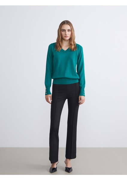 Yeni Sezon V Yaka Kadın Triko Kazak modelleri