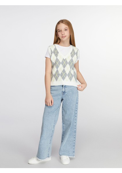 Yeni Sezon V Yaka Kız Çocuk Triko Süveter fiyatları