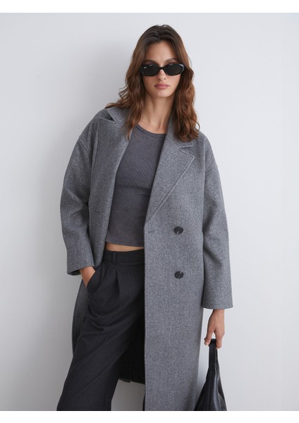 Yeni Sezon Kruvaze Yaka Kadın Kaşe Kaban fırsatları