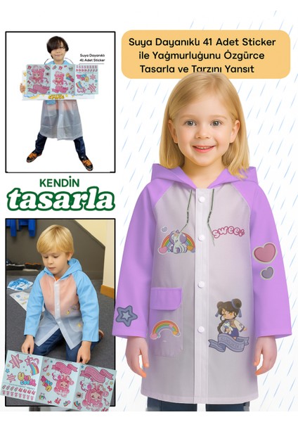 Pembe Kendin Tasarla Kız Çocuk Yağmurluk fiyatları