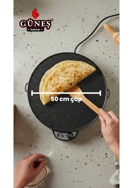 TRENDHANE Güneş Katmer Katmer Sacı 50 cm | Yapışmaz Emaye Kaplama I 2000 VoltI Gözleme Tavası - Emaye Gövde, Ayarlanabilir Sıcaklık, Enerji Tasarrufu fiyatları