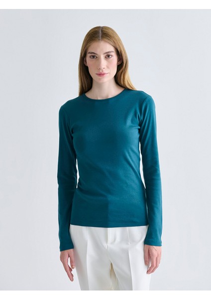 Yeni Sezon Büyük Beden Bisiklet Yaka Kadın Tişört