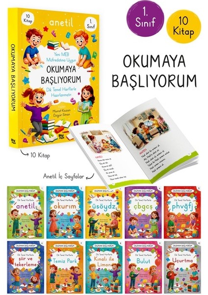 Bilgipark 1. Sınıf Okumaya Başlıyorum Anetil 10 Kitap