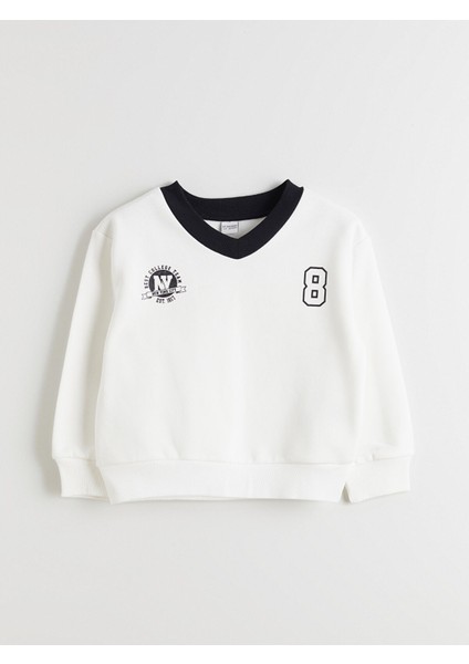 Yeni Sezon V Yaka Kız Çocuk Sweatshirt