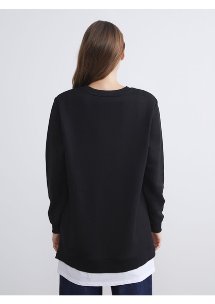 Yeni Sezon Bisiklet Yaka Kadın Sweatshirt Tunik fırsatları