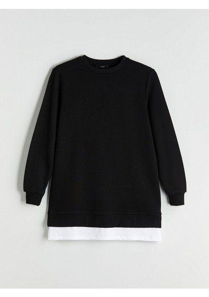 Yeni Sezon Bisiklet Yaka Kadın Sweatshirt Tunik indirimleri