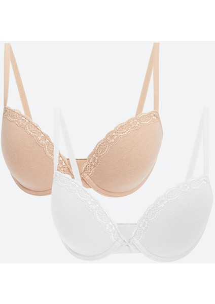 Yeni Sezon Balenli Dolgusuz Düz Tişört Sütyen 2'li fiyatları