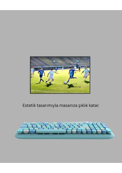 Kablosuz Klavye ve Mouse Seti – Sessiz Tuş, Retro Tasarım indirimleri