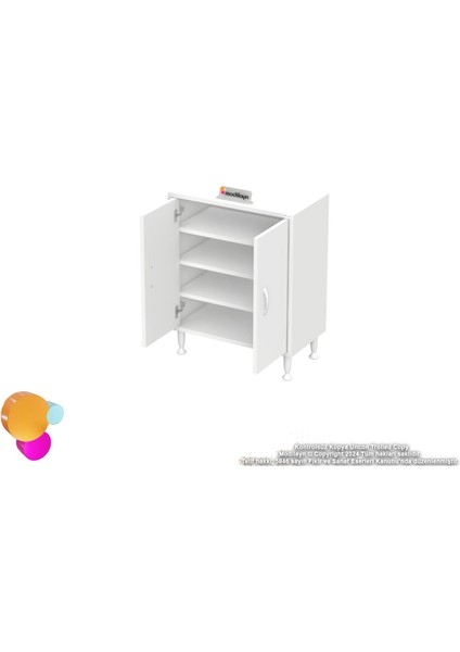 Annus 2 Kapaklı 4 Göz Raf Dolap Kapak ve Raf Detaylı Çok Amaçlı Dolap 65x75x32,5 cm indirimleri