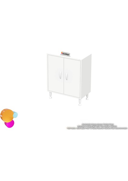 Annus 2 Kapaklı 4 Göz Raf Dolap Kapak ve Raf Detaylı Çok Amaçlı Dolap 65x75x32,5 cm