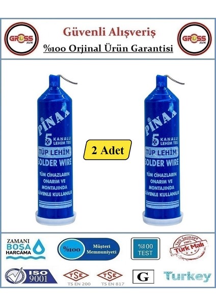 Tüp Lehim Teli - 5 Kanallı - 1,2 mm - 2 Adet